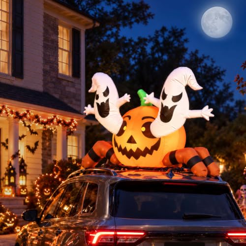 Inflatable Halloween Decoration Outdoor Blow Pumpkin Spider Yard Decor