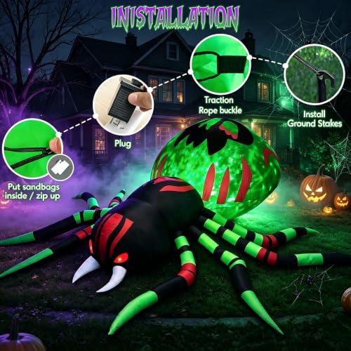 Inflatable Spider Yard Decor for Halloween Event Displays