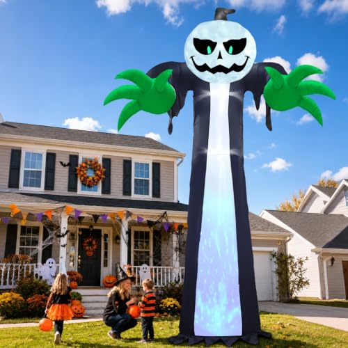 Inflatable Pumpkin Ghost for Halloween Yard Display