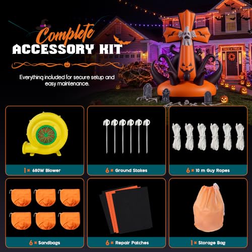 Commercial Halloween Inflatable Pumpkin Cross