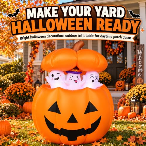 Halloween Inflatables Animated Pumpkin Ghost Outdoor Decorations