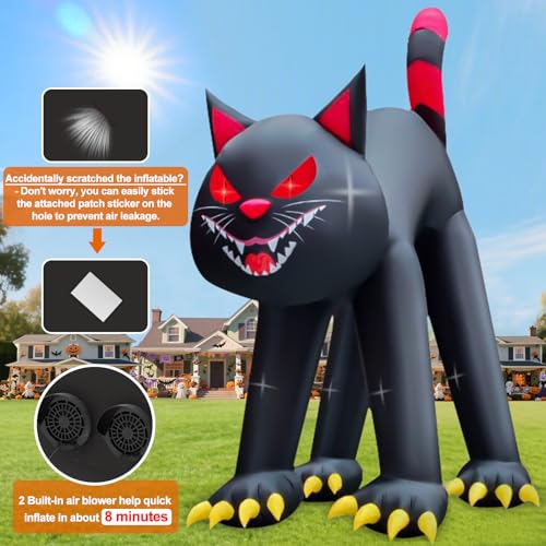 20FT Black Cat Halloween Inflatable Outdoor Decorations