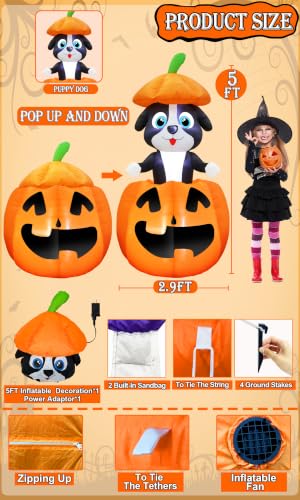 Animated Dog Halloween Inflatable for Yard Display