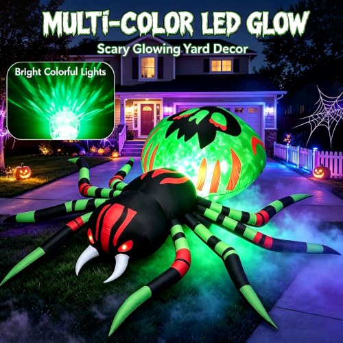 Halloween Inflatables Giant Spider Blow Ups Outdoor Decor Yard Lawn