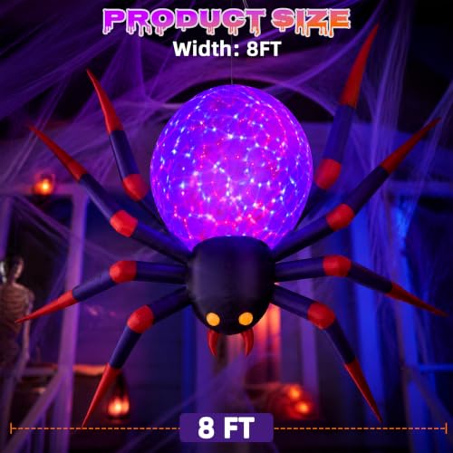Halloween Inflatable Spider Decoration with LED Lights