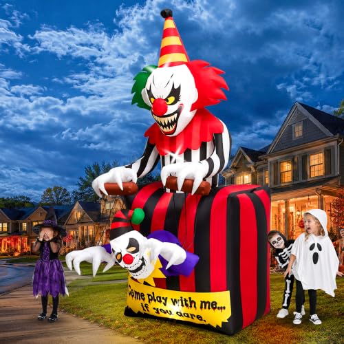 Animated Halloween Clown Inflatable Decoration for Haunted House Events