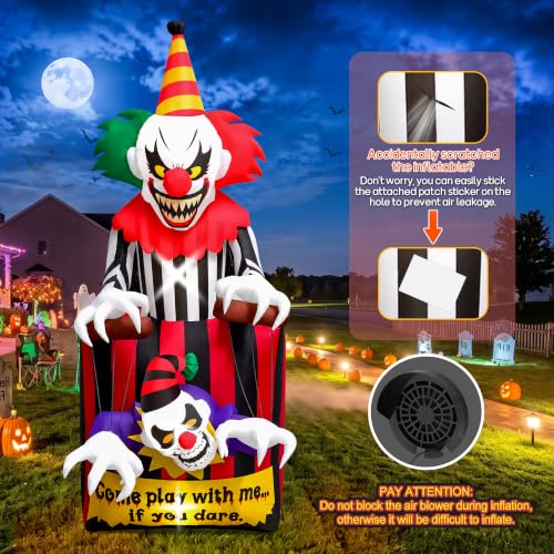 Animated Halloween Clown Inflatable Decoration for Haunted House Events