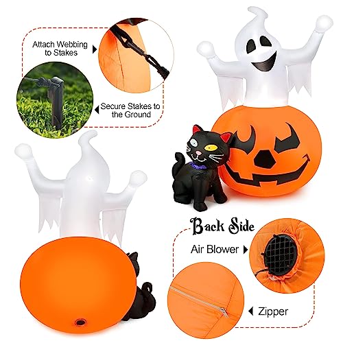 Lighted Halloween Inflatables Outdoor Ghost Yard Decoration