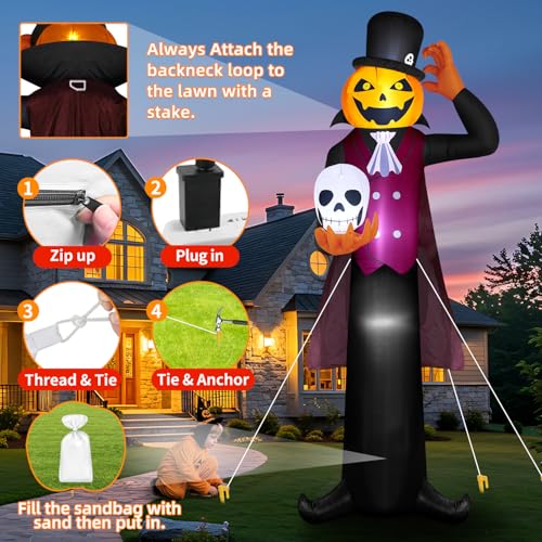 Giant Halloween Inflatable Pumpkin Ghost Vampire Yard Display