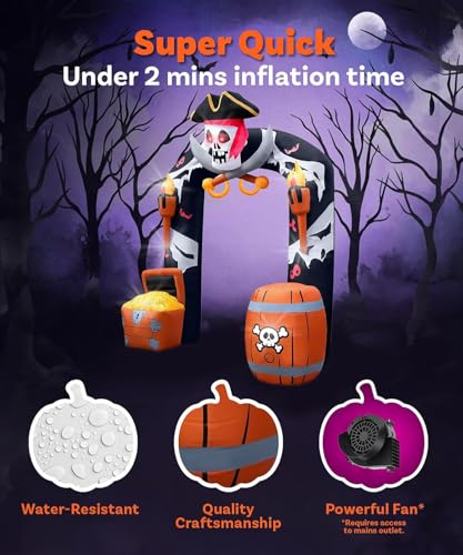 Halloween Inflatables Pirate Skull Archway Outdoor Decoration