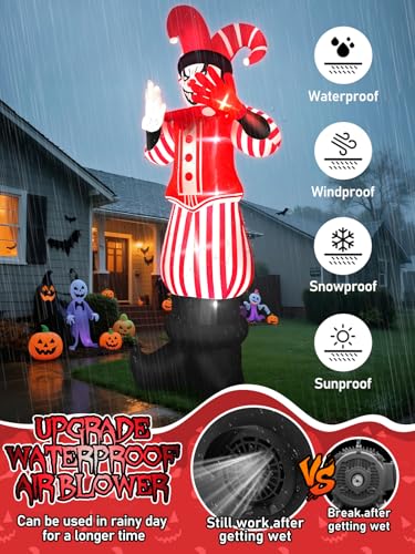 Giant Halloween Inflatable Decoration Red Costume Scary Clown