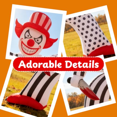Halloween Inflatable Giant Scary Clown Archway with LED Lights