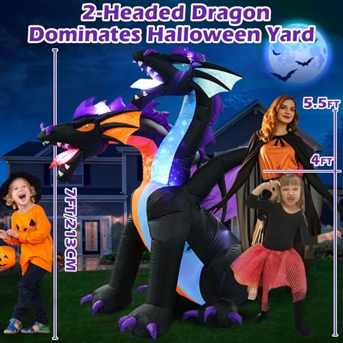 Halloween Inflatables Outdoor Two Headed Dragon Decorations