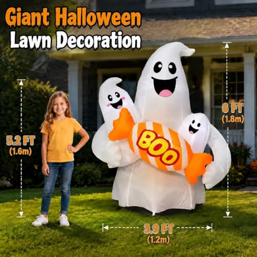 Inflatable Ghost Yard Decor for Halloween Events