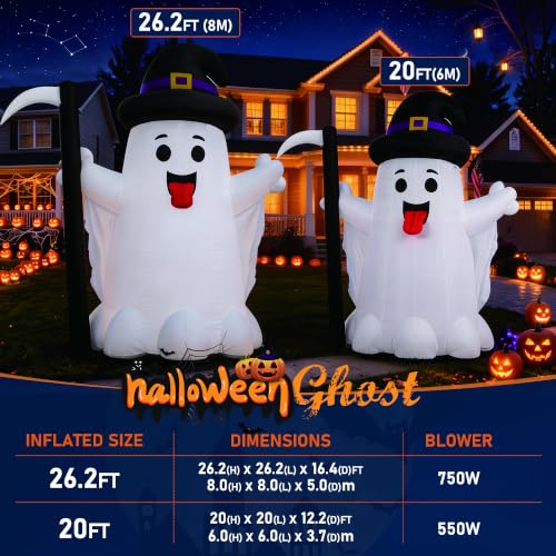 20ft Ghost Inflatable Lawn Decoration for Halloween Events