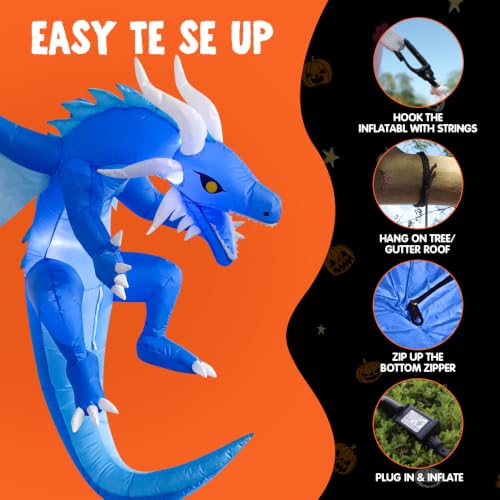 Hanging Ice Dragon Inflatable Halloween Decoration for Outdoor Events