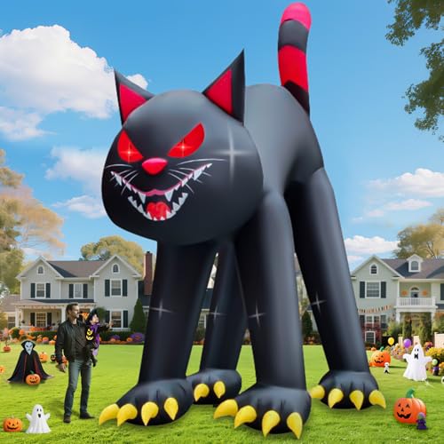 20FT Black Cat Halloween Inflatable Outdoor Decorations