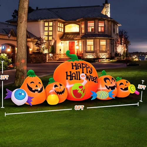 Halloween Inflatable Decorations Outdoor Pumpkin Combo with LEDs