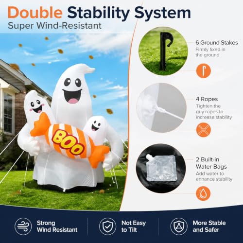 Inflatable Ghost Yard Decor for Halloween Events