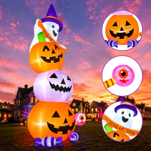 20FT Halloween Inflatable Decoration Tall Halloween Inflatable Pumpkin Ghost