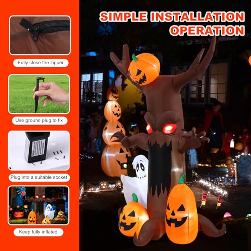 Pumpkin Ghost Tree Halloween Inflatable Outdoor Decoration
