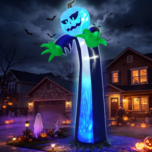 Inflatable Pumpkin Ghost for Halloween Yard Display