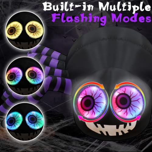 Lighted Halloween Inflatable Outdoor Giant Spider for Seasonal Displays