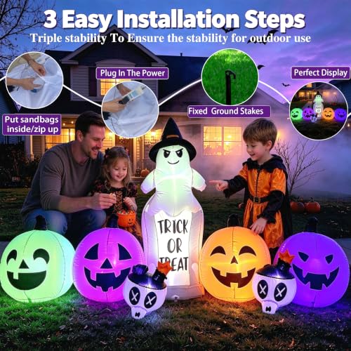 Halloween Inflatable Decorations Outdoor Pumpkins Ghosts and Tombstones