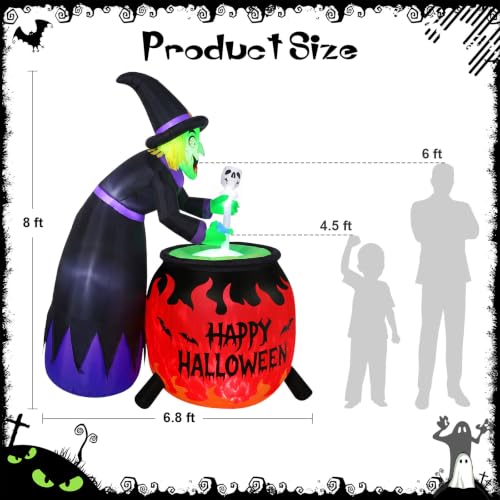 Witch Cauldron Halloween Inflatable Outdoor Decor for Events