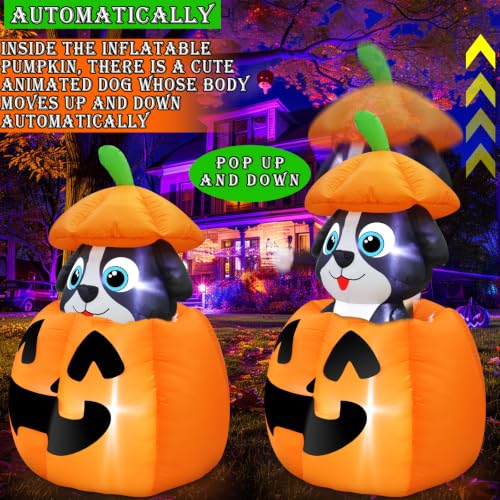 Animated Dog Halloween Inflatable for Yard Display