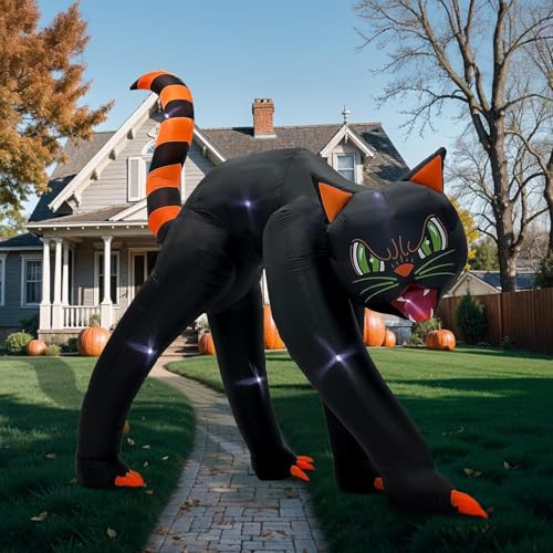 Giant Halloween Inflatables Outdoor Decorations Black Cat