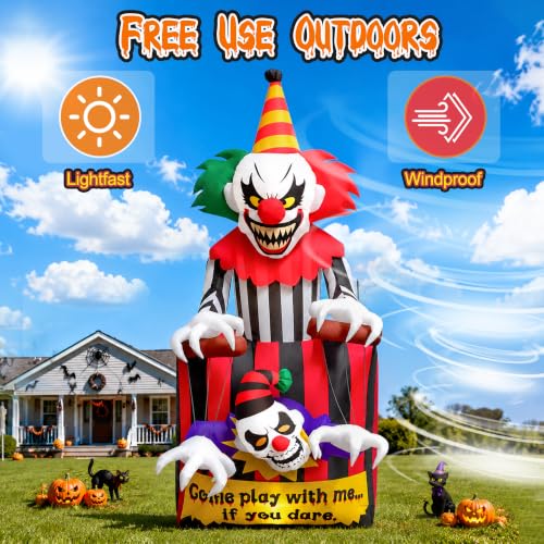 Animated Halloween Clown Inflatable Decoration for Haunted House Events
