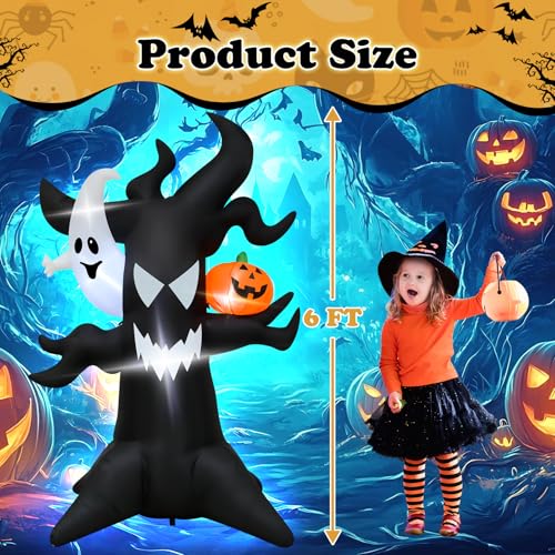 Haunted Tree Inflatable Ghost with LED Pumpkin
