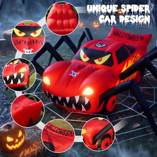 Inflatable Spider Race Car Super Giant Red Halloween Decoration