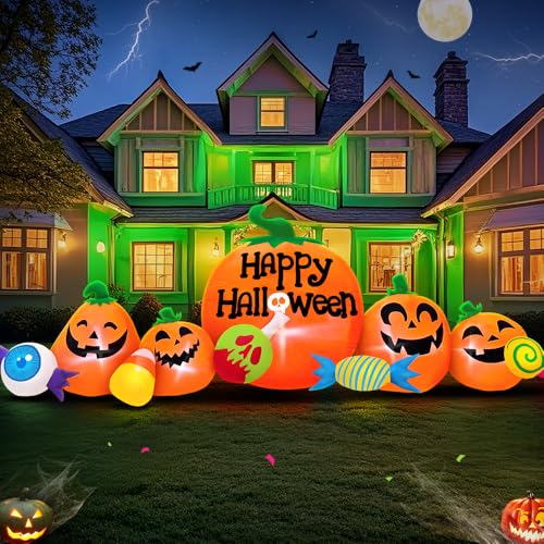 Halloween Inflatable Decorations Outdoor Pumpkin Combo with LEDs