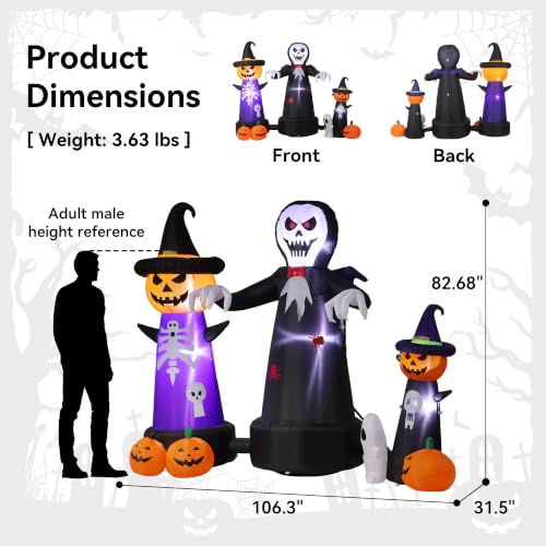 Halloween Inflatables 7-in-1 Outdoor Yard Decoration LED Lights