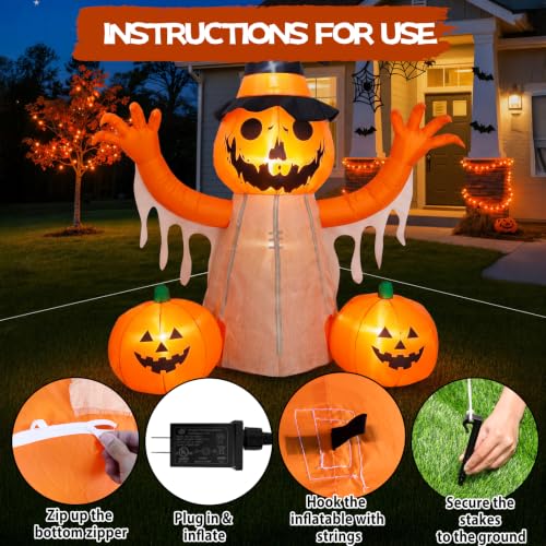 Halloween Inflatables Pumpkin Scarecrow Outdoor Decor