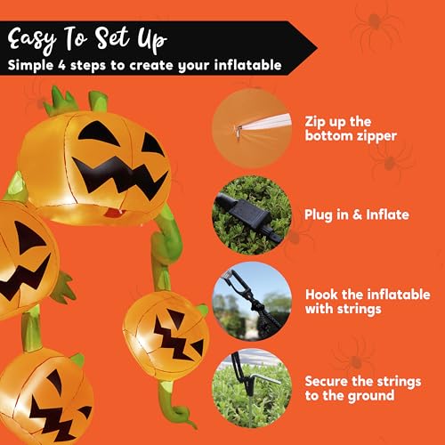Halloween Inflatable Outdoor Roof Pumpkin Display