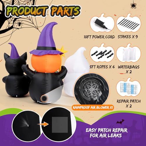 Halloween Inflatable Costumed Pumpkin Trio Party Yard Decoration