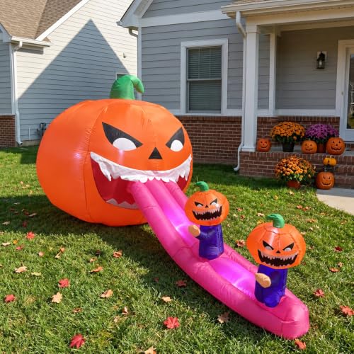 Blow Up Inflatable Giant Pumpkin with Long Tongue and LEDs