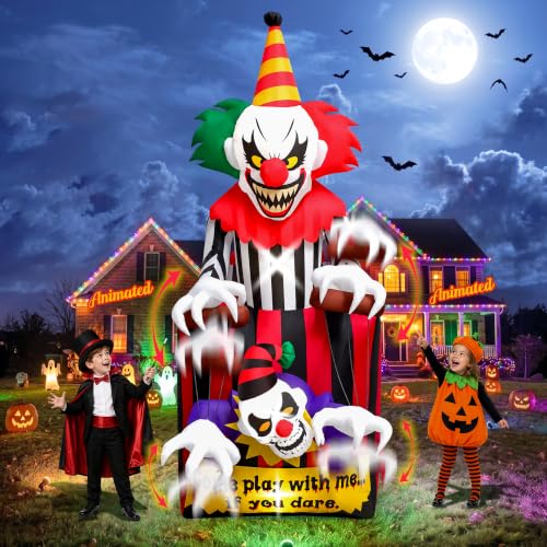 Animated Halloween Clown Inflatable Decoration for Haunted House Events