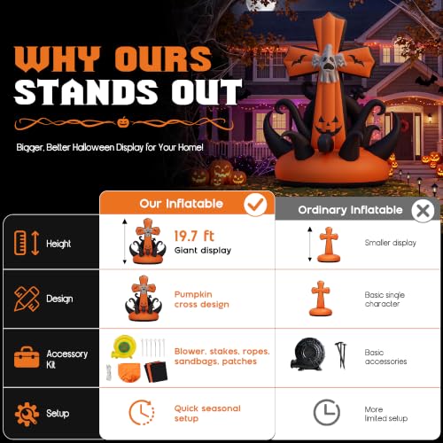 Commercial Halloween Inflatable Pumpkin Cross
