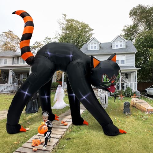Giant Halloween Inflatables Outdoor Decorations Black Cat