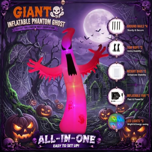 Halloween Inflatable Ghost Outdoor Lighted Blow Up Display