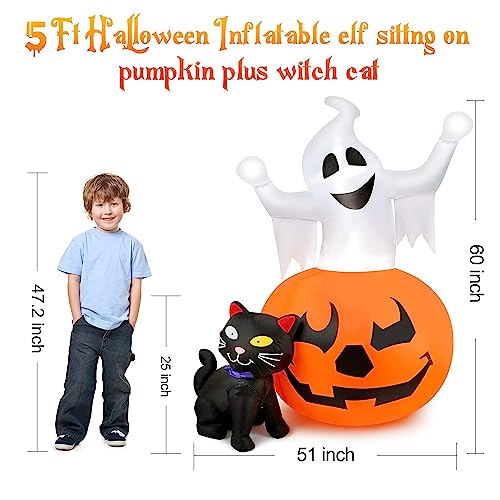 Lighted Halloween Inflatables Outdoor Ghost Yard Decoration