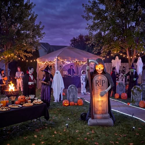 Halloween Inflatable Grim Reaper Tombstone Outdoor Decor