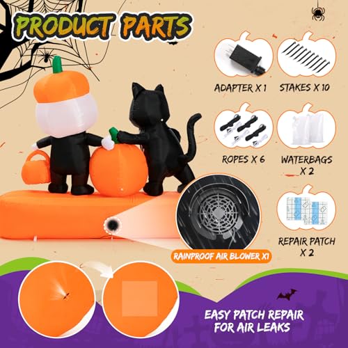 Lighted Halloween Inflatable Yard Decoration Trick Treat Squad
