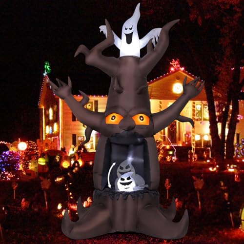 Commercial Halloween Inflatable Dead Tree with Ghost Lighting