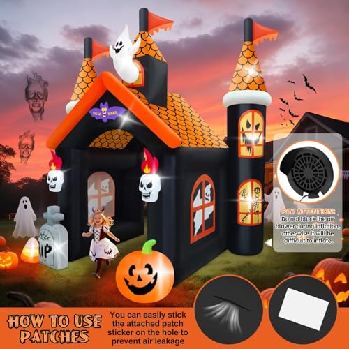 Halloween Inflatable Archway with Haunted House Tunnel