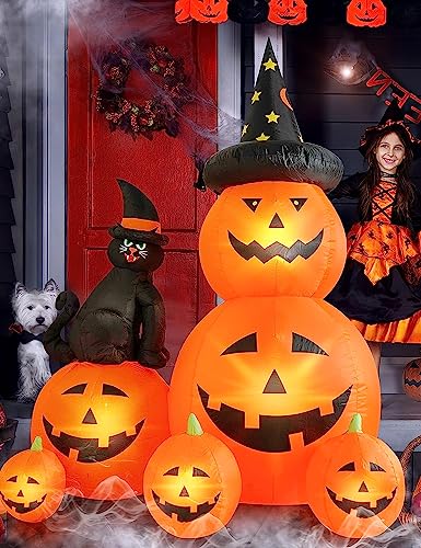 6 FT Halloween Inflatable Outdoor Decor Ghost Pumpkin Black Cat
